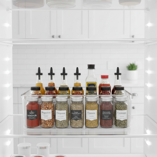 Condiment and seasoning container refrigerator storage box